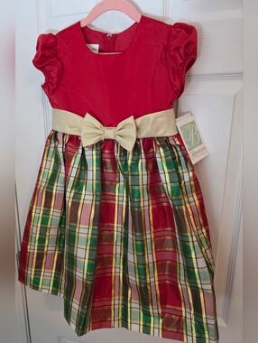 Bonnie Jean Red Satin Holiday Dress